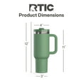 thumbnail image 6 of RTIC 40 oz Ceramic Lined Road Trip Tumbler, Leak-Resistant Straw Lid, Sage, 6 of 10