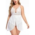 thumbnail image 3 of Avidlove Lace Lingerie Women Sexy V Neck Nightwear Plus Size Chemise Nightie (White XXL), 3 of 4