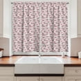 thumbnail image 2 of Ambesonne Flower Kitchen Curtains, Sketchy Flowers on Soft Pink, 55"x45", Seal Brown Pale Pink, 2 of 3