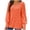 Orange, variant on Women Casual Fashion Loose Solid Color square Neck Long Sleeve Hem Split Ribbed Knit Tunic Top Black Black#2