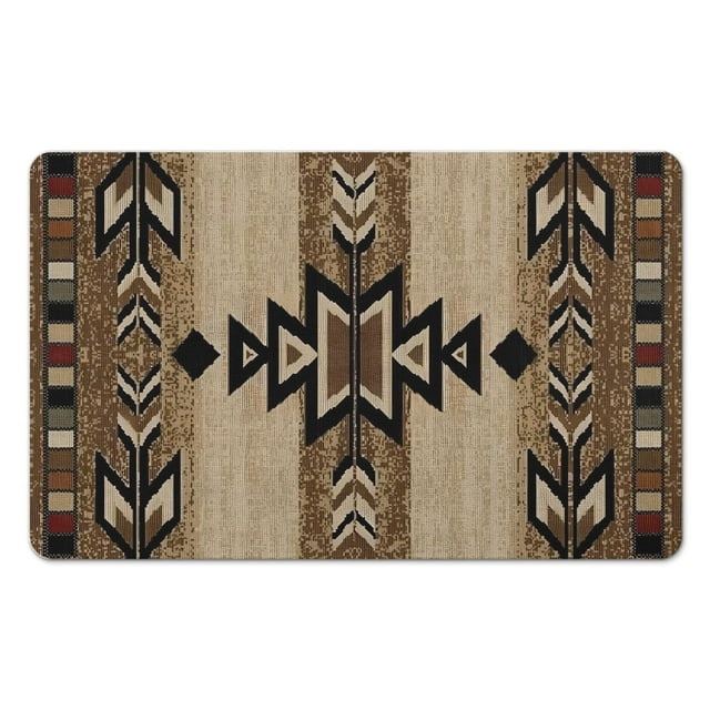 Upgrade Your Space with Luxury Boho Bathroom Rugs: Non-Slip Aztec Bath Mat, Soft, Absorbent, and Stylish Western Geometric Design - Perfect for Any Decor, 20x32 Inch