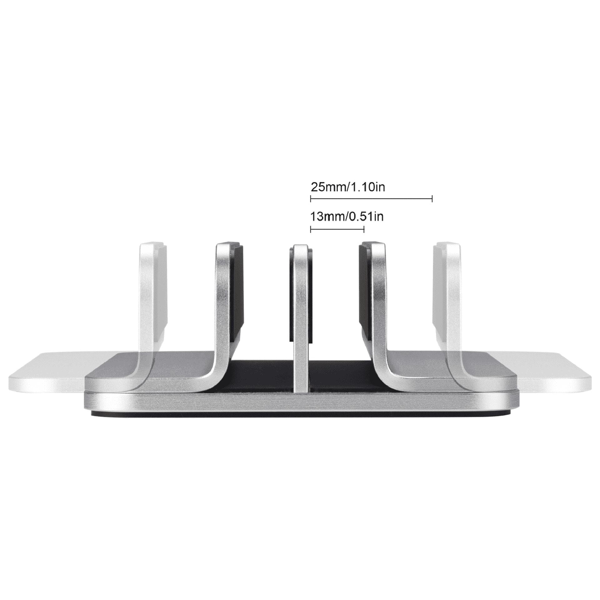 [Updated Dock Version] Vertical Laptop Stand, Double Desktop Stand Holder with Adjustable Dock (Up to 17.3 inch), Fits All MacBook/Surface/Samsung/HP/Dell/Chrome Book (Grey)