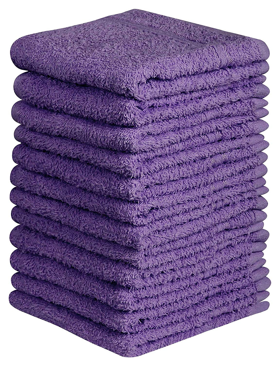Beauty Threadz 12 Pack 100 Cotton wash Cloths (Plum, 12 x 12