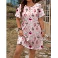 thumbnail image 3 of Ekouaer Women' Button Down Nightgown Short Short Sleeve Sleepshirt Sleepwear Soft Nightshirt 3 Pack Nightgowns Dress, 3 of 5