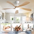 thumbnail image 4 of Sofucor 52 Inch Ceiling Fans with Lights and Remote, Outdoor Ceiling Fan with Light 6-Speed 3 CCT 3-Timer, Modern Low Profile Ceiling Fan 5 Blade Reversible DC Motor for Living Room Bedroom Patio, 4 of 12