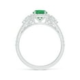 thumbnail image 2 of Angara Natural 0.75 Ct. Emerald with Diamond Halo Ring in 14K White Gold for Women (Ring Size: 11.5), 2 of 10