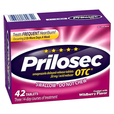 Prilosec OTC Acid Reducer Delayed-Release Tablets Wildberry 42.0 ea(pack of