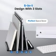 thumbnail image 3 of Vertical Laptop Stand, Niyattn 3-Slot Vertical Laptop Stand Made of Premium ABS Plastics 5 in 1 Design Space-Saving Adjustable Desk Organizer for All MacBook/Chromebook/Surface, 3 of 7