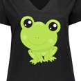 thumbnail image 4 of Inktastic Cute Frog, Little Frog, Baby Frog, Green Frog Women's Plus Size V-Neck T-Shirt, 4 of 5
