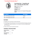 thumbnail image 2 of Front Brake Rotor - Compatible with 2012 - 2014 Mercedes-Benz E550 2013, 2 of 2