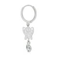 thumbnail image 3 of 14k Gold White Rhodium, Butterfly Sparkling Cut Drop Earring Created CZ Crystals, 3 of 3