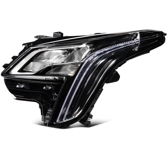Headlight Assembly 1pc For 18-19 Cadillac XTS 4-Door w/LED DRL Black Driver Side
