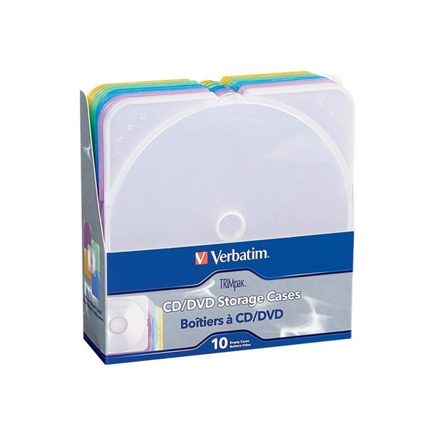VERBATIM CD/DVD COLOR 10pk TRIMpak CASES BULK