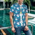 thumbnail image 6 of KLL Swan On The Pond for Men's Baseball Shirts,Short Sleeve Casual Shirts Button Down Shirt for Men Beach Summer Wedding Shirt-X-Large, 6 of 7