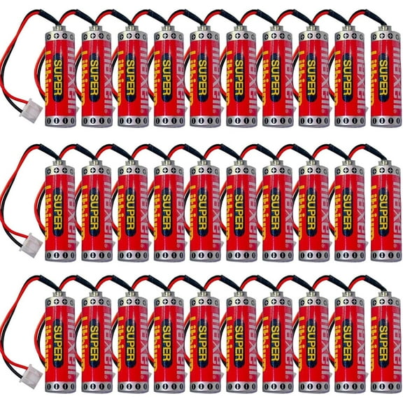 (Pack of 30) ER6C AA 3.6V 1800mAh PLC Battery for Mitsubishi FX F2-40BL with Plug