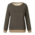 thumbnail image 4 of Sweaters For Women Oversized Striped Crewneck Long Sleeve Comfy Loose Hoodless Casual Sweatshirt L Womens Sweaters, 4 of 5
