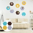 thumbnail image 6 of HEALEEP 8Pcs Felt Wall Tile Bulletin Board Hexagon Dark Brown 14x12cm, 6 of 8