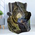 thumbnail image 4 of Natural Cave Soft Flannel Fleece Throw Blanket, Buried Den Eroded River Earth Underground Passage to the Surface Exit Photo, Cozy Plush for Indoor and Outdoor Use, 50" x 60", Grey, by Ambesonne, 4 of 5