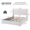 thumbnail image 6 of Amolife Queen Size Lift Up Storage Bed Frame With Upholstered Wingback Headboard, Hydraulic Support, No Box Spring Needed, White, 6 of 11