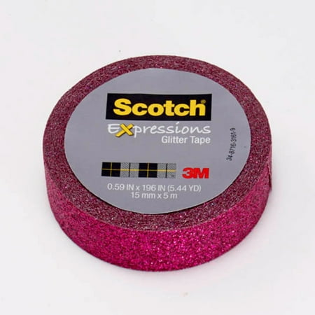 UPC: 0051141993669 | Scotch Expressions Glitter Tape Hot Pink Glitter .59 x 196 1 Roll