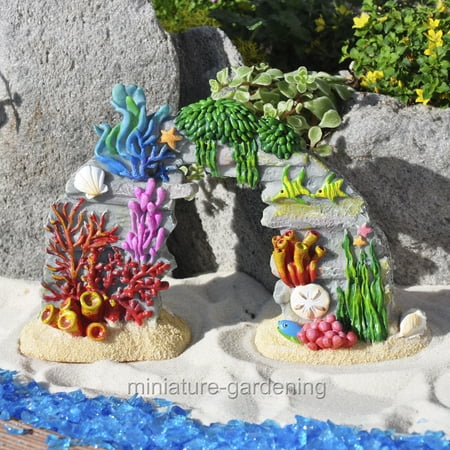 Sea Life Miniatures - Studio-M Coral Reef with Sea Life for Miniature Garden, Fairy Garden