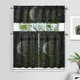 thumbnail image 2 of Kitchen Curtains 36 Inch Short - 3 Panel Set, Gothic Celestial Sun and Moon Print, Mystical Starry Night Astrology Aesthetic, Rod Pocket Window Curtain, Easy Wash, 2 of 6