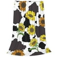 thumbnail image 2 of Balery Black Cow Print With Sunflowers Country Manta de Felpa Suave y Acogedora – Cobija de Franela Aterciopelada para Cama, Lavable y Cálida para Sofá, Mascotas, Transpirable-80"x60", 2 of 7