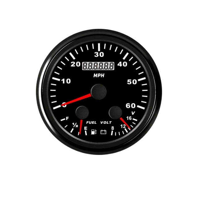 85mm 0-60MPH 0-200km/h GPS Speedometer Odometer With Fuel Level Voltmeter With Red Backlight For Car Boat ,High Precision