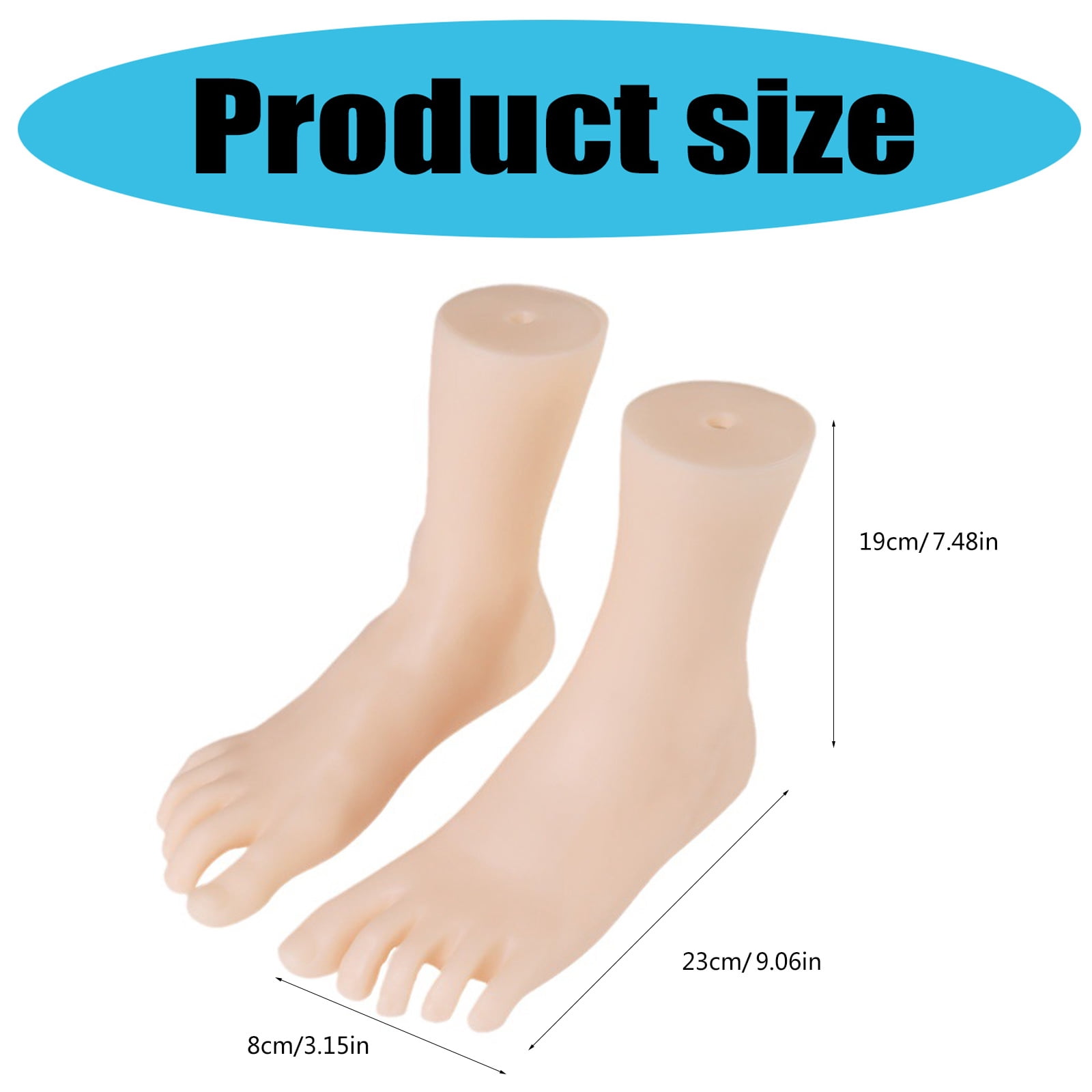 Set of 2 Professional Foot Mannequins PVC Anatomy Tools for , Podiatry & Art Studio Use