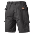 thumbnail image 3 of RYDCOT Men's Cargo Short Muti Pockets Comfortable Twill Cotton Elastic Waist Causal Work Shorts Dark Gray, 3 of 3