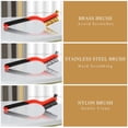 thumbnail image 4 of MENKEY Wire Brush Set, 6 Pcs Brass/Stainless Steel/Nylon Wire Brushes for Cleaning with Curved Handle Grip for Rust Removal, Dirt, Paint Scrubbing, 4 of 6