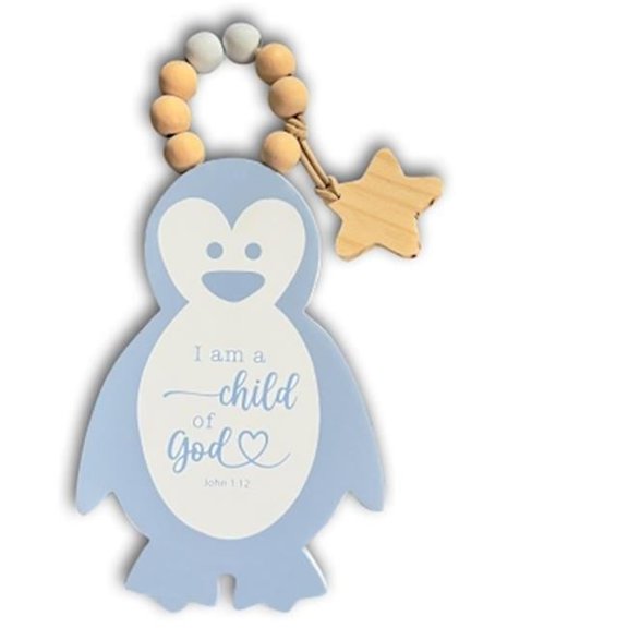 CA Gift 402624 John 1.12 I Am A Child of God Penguin Door Knob Hanger with Two-Sided