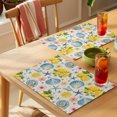 thumbnail image 4 of Coastal Placemats Set of 8 Summer Lemon Flower Shell Starfish Rustic Place Mats Indoor Wipeable Table Mats Washable Cloth Dining Table Placemats for Kitchen Holiday Party Home Decor 13x19 Inch, 4 of 9
