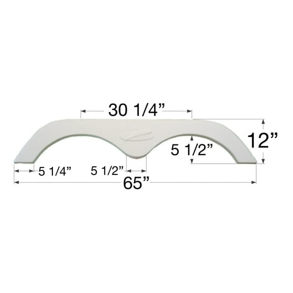 Icon 01639 Tandem Axle Fender Skirt FS775 for R-Vision - Polar White