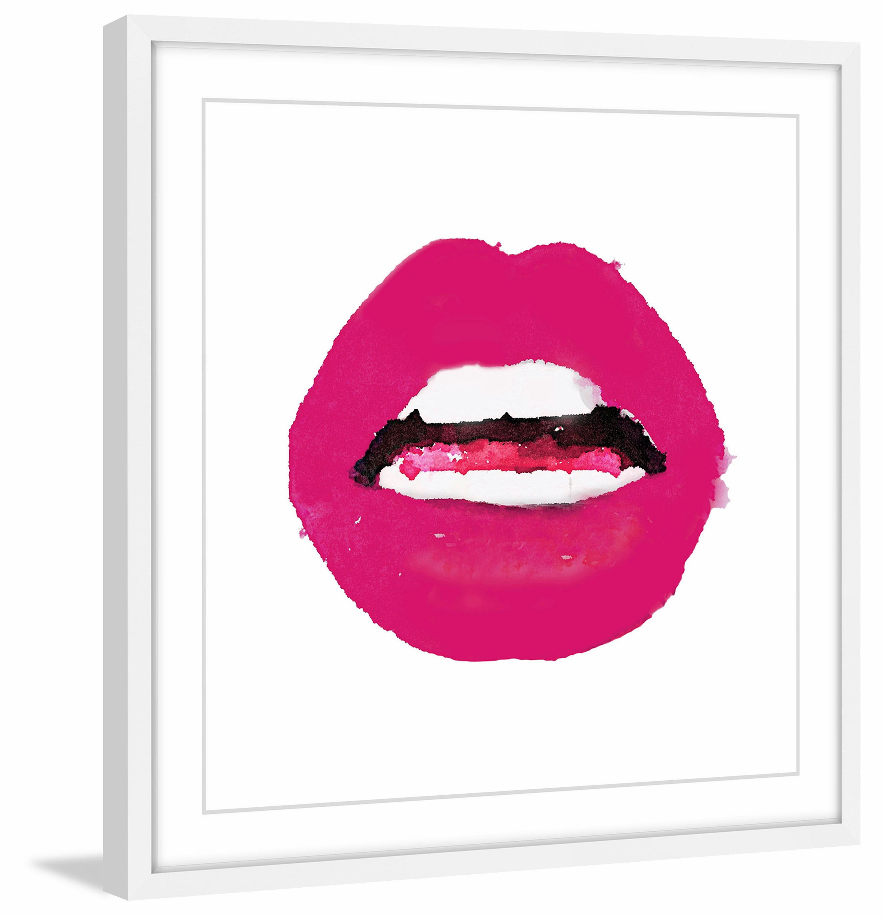 "Lips Colors Pink" Framed Painting Print