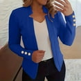 thumbnail image 2 of TFEOQRY Women's Fashion Cardigan Jacket Solid Color Casual Button Long Sleeved Coat Tops Blue, 2 of 5