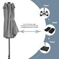 thumbnail image 4 of Gymax 15FT Twin Patio Double-Sided Umbrella 48 Solar LED Lights Crank Outdoor Coffee, 4 of 4
