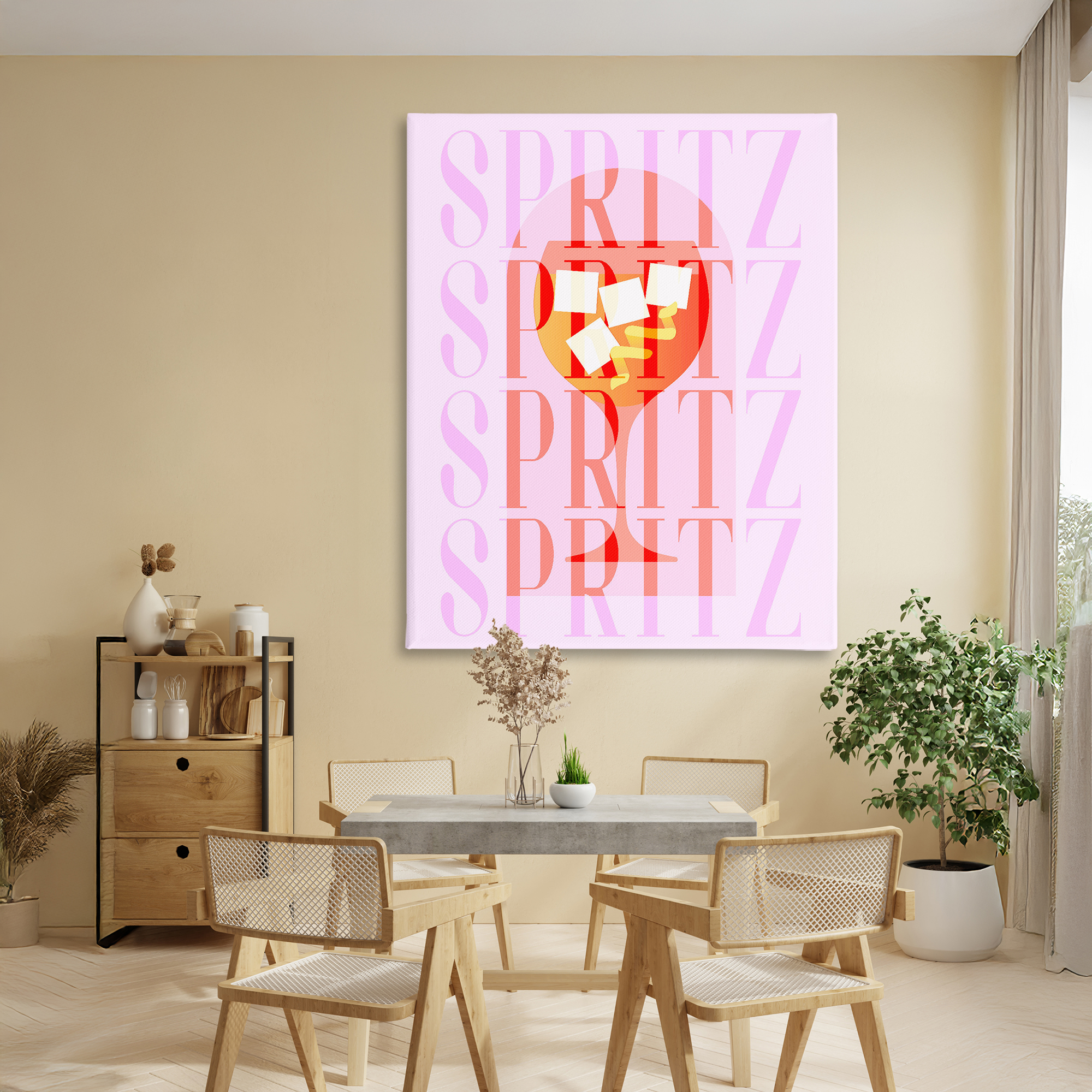 Retro Pastel Spritz Canvas Wall Art, design by Lil' Rue