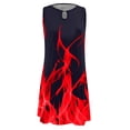 thumbnail image 4 of HKEJIAOI Robe Florale pour Femmes Offres Liquidation Robe d'Anniversaire Robe Mignonne Blanche Décontractée Sans Manches Col Rond T-Shirts Imprimé Boho Rouge, 4 of 5