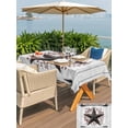 thumbnail image 4 of Outdoor Tablecloth with Umbrella Hole and Zipper, Texas Star Retro Rectangle Table Cloth 54x80 Inch Waterproof Tablecloth, Vintage Brown Red Berry Wooden Picnic Table Cover for Patio Camping, 4 of 7
