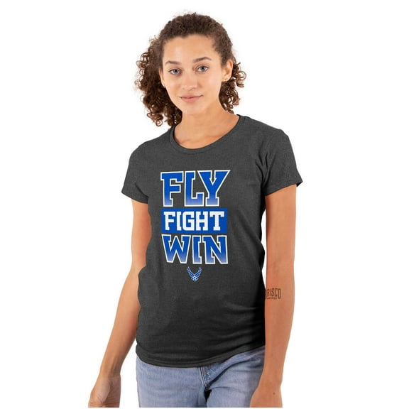 US Air Force Fly Fight Win Slogan Women's T Shirt Ladies Tee Brisco Brands S