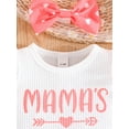 thumbnail image 6 of Bagilaanoe 3pcs Newborn Baby Girl Shorts Set Fly Sleeve Letter Print Rompers Tops + Heart Shorts + Headband 3M 6M 9M 12M 18M 24M Infant Casual Summer Clothes, 6 of 9