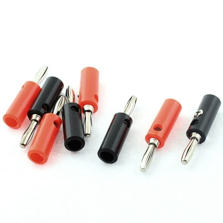 Audio Speaker Cable Wire 4mm Banana Plug Connector Adapter Black Red 4 Pairs