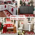 thumbnail image 5 of Buffalo Plaid Red Truck Christmas Kitchen Rugs and Mats Set of 2, Merry Christmas Tree Gnomes Snow Winter Holiday Party Low-Profile Floor Mat Decorations for Home Kitchen 17"x47"+17"x30", 5 of 6