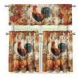 thumbnail image 4 of Aplkyhs Window Treatment Decor Short Window Drape Panel Country Rustic Thermal Insulated Pack of 3 Easy to Install with Rod Pocket for Laundry Bathroom RV, 4 of 6