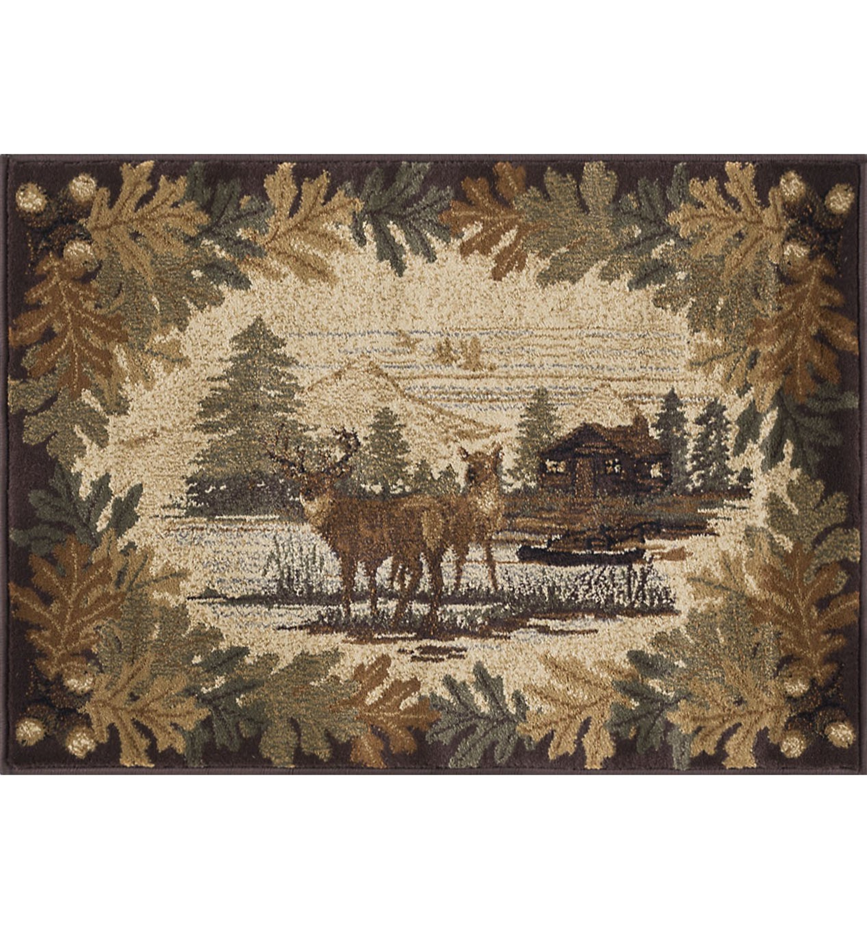 Nature Novelty 2' x 3' Brown and Beige Polypropylene Indoor Area Rug