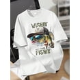 thumbnail image 3 of Boys White T Shirts Boys Graphic Tees Short Sleeve Funny Fishing Pattern Summer Tops for 8-12 Years, 3 of 7