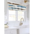 thumbnail image 3 of Valances for Windows Retro Blue Rod Pocket Cafe Window Treatments Valance Curtains for Kitchen Bathroom Laundry Basement Windows 42"x18", 3 of 9