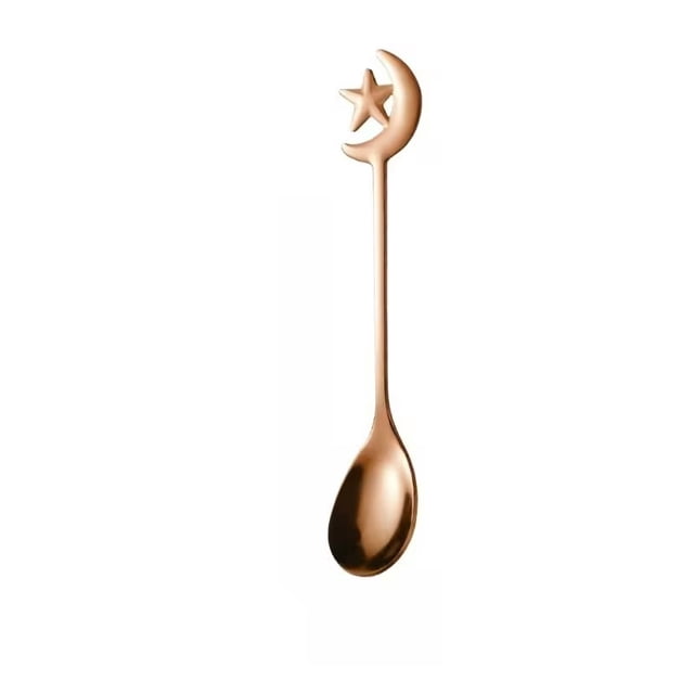Cuchara y tenedor de acero inoxidable Xingyue, cuchara creativa con forma de estrella y luna, cuchara de café de aspecto alto, cuchara pequeña de postre for el hogar, 1 ud.