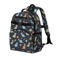 thumbnail image 2 of DarkBlue Dinosaurs AstronautHelmets Pattern Cute School Backpack Bag for School with Padded Back and Adjustable Shoulder Straps 15.25"x11.5"x5.25", 2 of 5